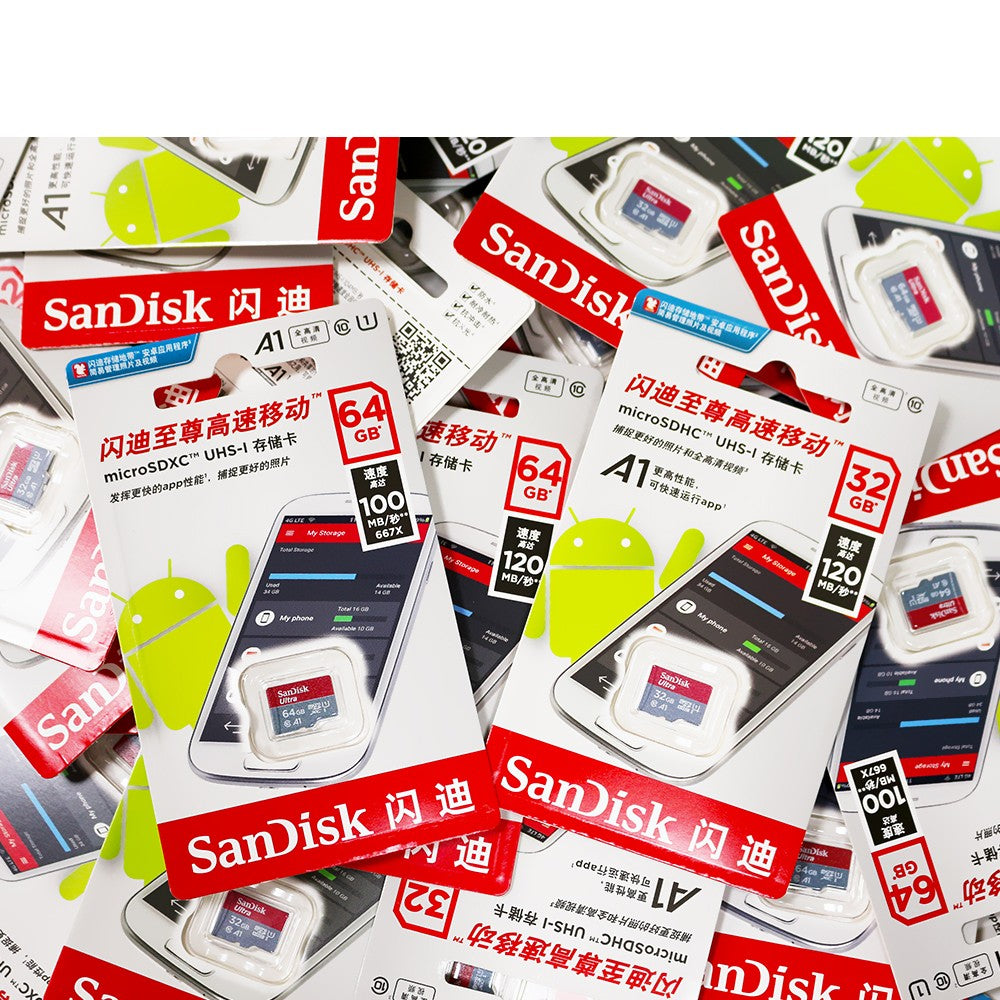 Cartão Micro tf SD Sandisk Ultra SD 128 GB 32 GB 64 GB 256 GB, Cartão de Memória Flash SD/TF 32 64 128 GB miniSD para Celular