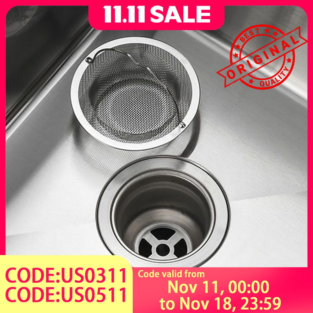 2-Piece Sink Drain Strainer - Food-Grade Stainless Steel, Anti-Clog, Easy to Clean for Kitchen Sinks/Bathroom Vanity Sinks
