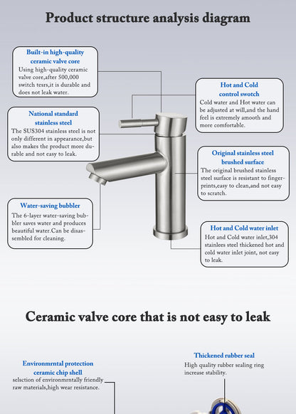 Bathroom Faucets Hot and Cold Mixer Faucets Vanity Bathroom Kitchen Deck Mounted Bathroom Sink Faucets?hose not include?