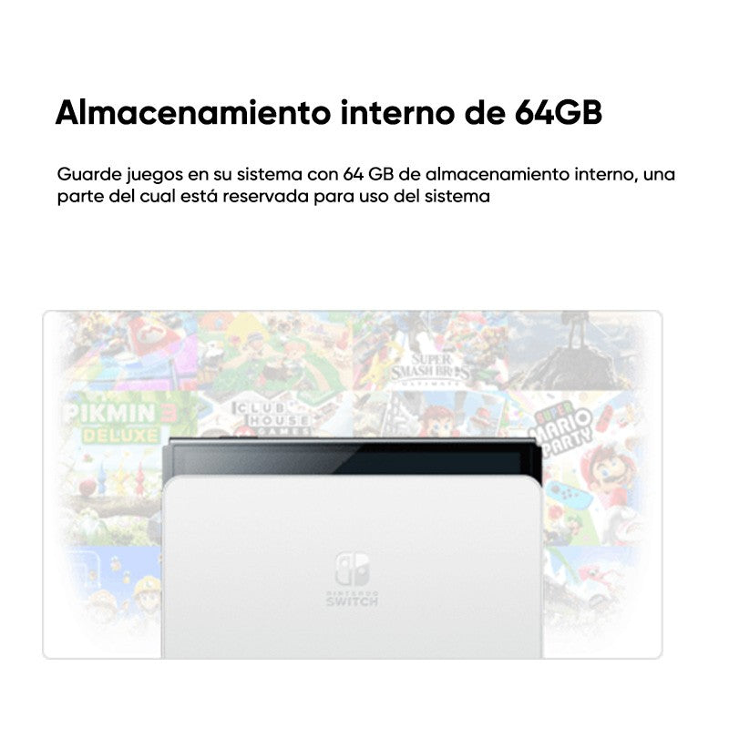 Original Nintendo Switch OLED Model White set Vivid 7” OLED screen 64 GB internal storage Wide adjustable stand