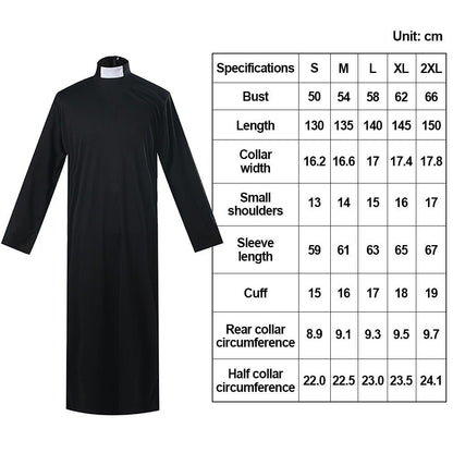 Higih Quality Adult Size Father's Clothing Virgin Mary Black Cosplay Costume Priest Role Nun Costume Cosplay Events