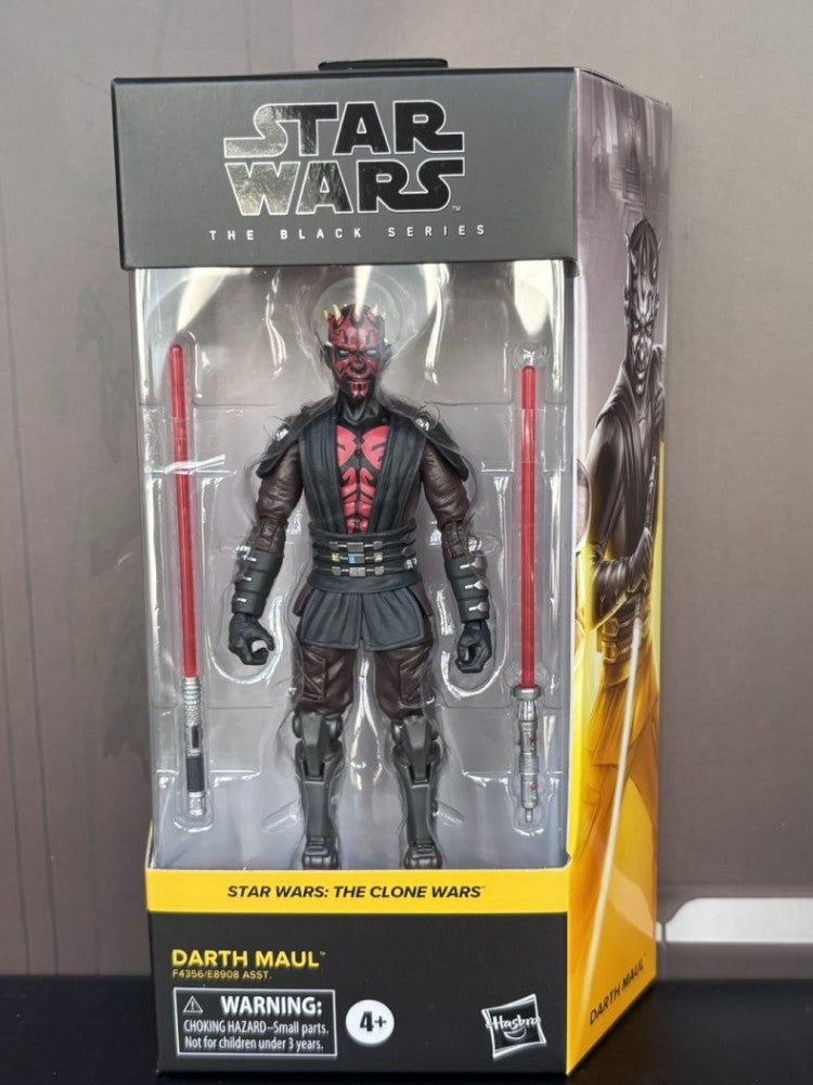 Star Wars The Black Series Darth Maul Figura de Ação - Brinquedo Colecionável Modelo The Clone Wars para Crianças e Presentes de Hobby