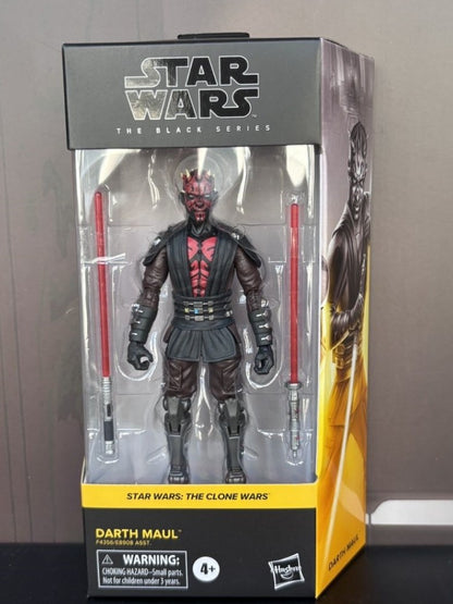 Star Wars The Black Series Darth Maul Figura de Ação - Brinquedo Colecionável Modelo The Clone Wars para Crianças e Presentes de Hobby