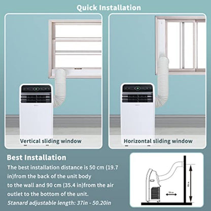 Ar Condicionado Portátil de 12000 BTUs com Modos de Refrigeração, Desumidificador e Ventilador para Ambientes de até 37m² Controle Remoto Temporizador de 24 Horas Inst