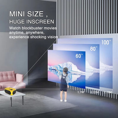 PROJETOR MINI LCD POTENTE M24 com Suporte a 1080P de Alta Definição para Home Theater e Uso Externo com Compartilhamento de Tela de Celular USB