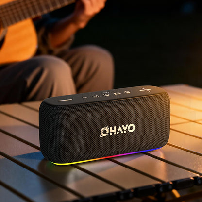 OHYAO Bluetooth 6.0 Speaker 60W Wireless Subwoofer Powerful Sound Deep Bass with RGB Lights for Outdoor Party Hiking Music Fun