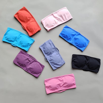 ARFTE Backless Bandeau Sports Bra Gym Women Top Crop Tube Seamless Bras Yoga Tops  Workout Sportswear Push-up Fitness Gym Bra