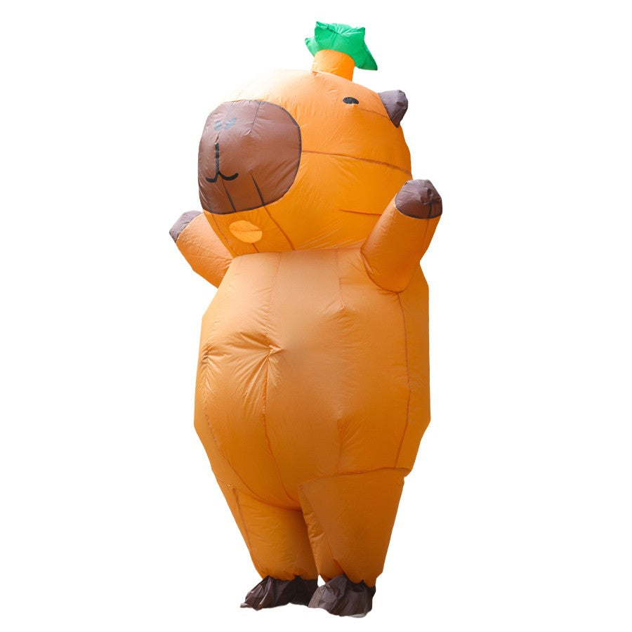 Cartoon Capybara Inflatable Costume - Cuddly Guinea Pig Inflatable Outfit for Adult Halloween Cosplay Parties Performance