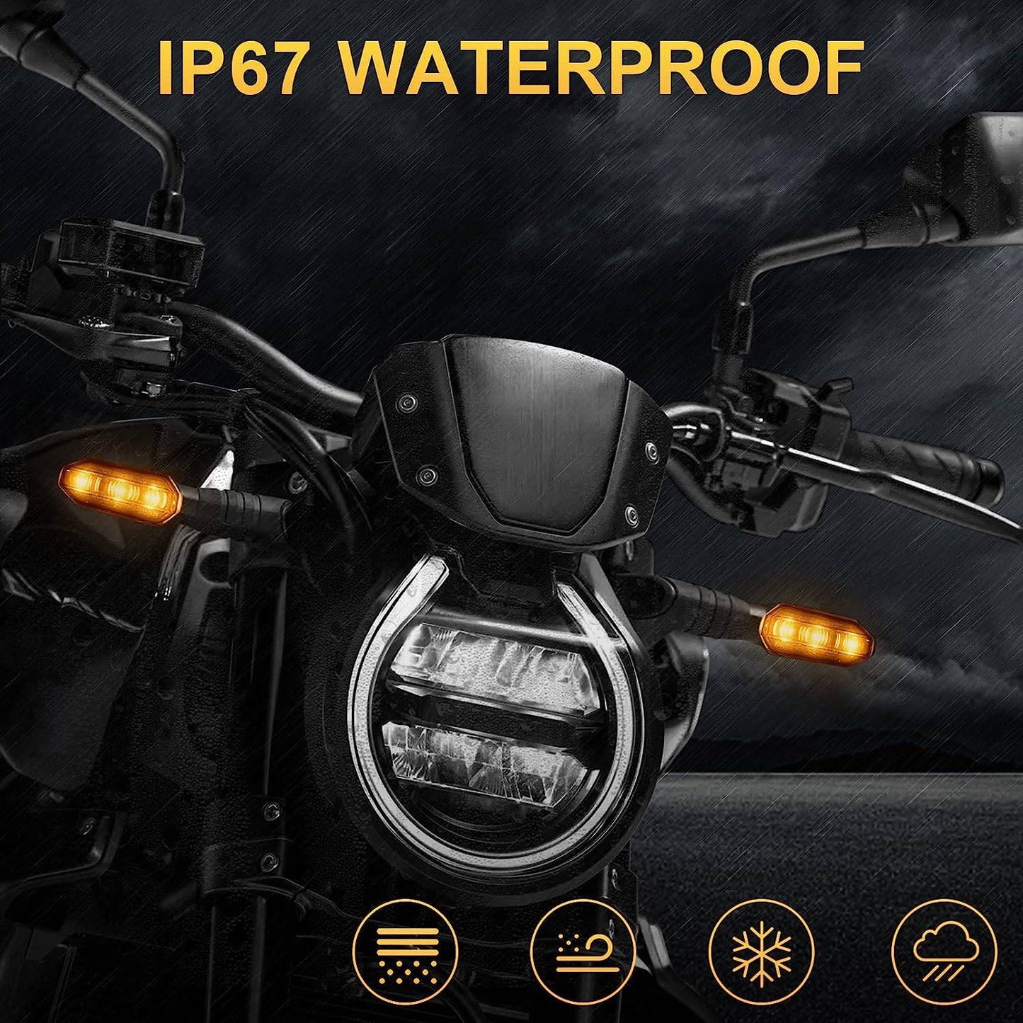 Luzes de Seta LED Mini Moto 8mm Lâmpada Indicadora de Moto 12V Acessórios de Lâmpada de Seta Intermitente Âmbar