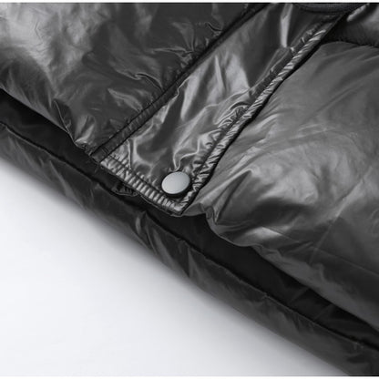 Chic Hooded Cotton Padded Jackets For Women Y2K Single Breasted Zipper Drawstring Coats 2026 Winter Pocket Long Sleeve Outerwear