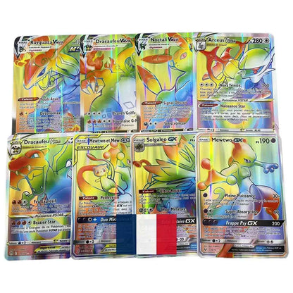 Pokemon 21*15cm Cartas Grandes Arco-Íris Pacote Vstar Letras Gigantes Jumbo Espanhol Alemão Francês Vmax GX Arceus Charizard Carta Rara
