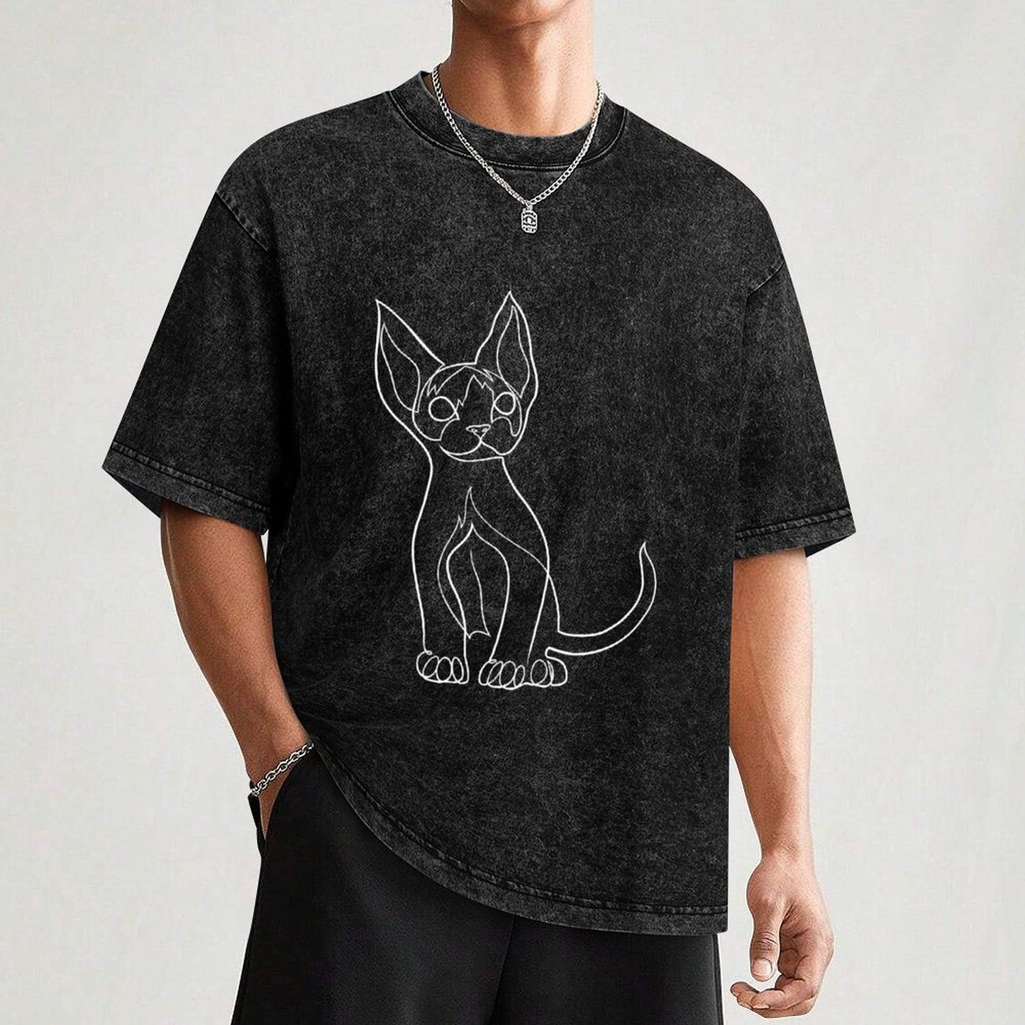 Devon rex cat kitten T-Shirt custom shirt summer clothes plain Men's t-shirts