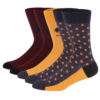 5 Pairs Mens Dress Socks Plus large Size?High Quality Combed Cotton Crew Socks?Black Cool Argyle Breathable Casual Socks for men