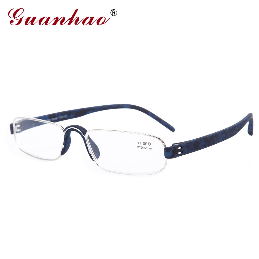Guanhao Transparent Optical Reading Glasses Man Clear Women Presbyopia Hyperopia Reading Glasses Frame Alloy Ultralight HD View