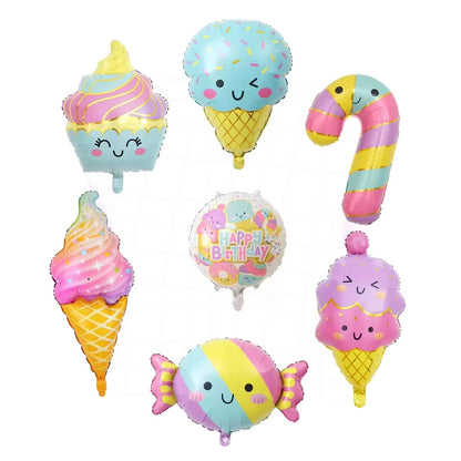 7pcs Candy & Ice Cream Theme Balloons Set pink balloons decoration party birthday balloons decoration party princess