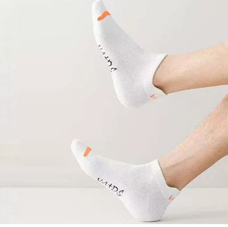 5 Pairs Men Bright Colored Ankle Socks Breathability Fashionable Casual Street Style Deodorizing Invisible Travel Running Socks