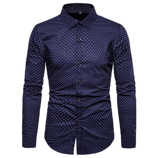 New Arrival 2025 Spring Men's Long Sleeve Shirts | Fashionable Single-Breasted Cotton Shirt in Blue Green Khaki Grey | Available