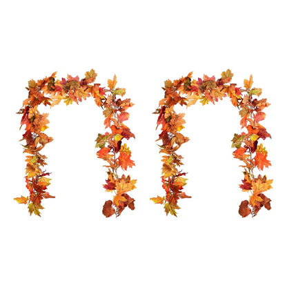 1/2Pcs 175cm Artificial Fall Maple Leaf Garland Fake Plants Autumn Decor Leaves Vine for Thanksgiving Halloween Decoration Gifts