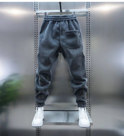 Spring And Autumn Men Harem Pants Zebra Striped Trousers Sport Clothing Cargo Sweatpants Brushed Loose Waist Versatile Pants