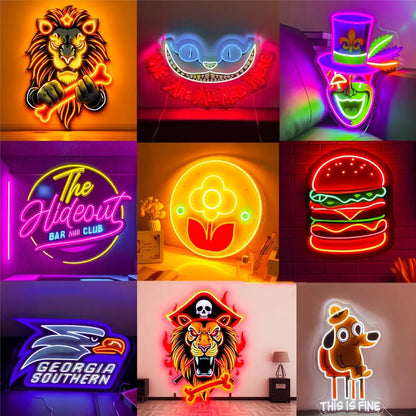 Custom Neon Sign Personalized Acrylic Sign Illuminated Logo LED Sign for Bar Party Birthday Nail Shop Wall Decor Night Lamp Sign