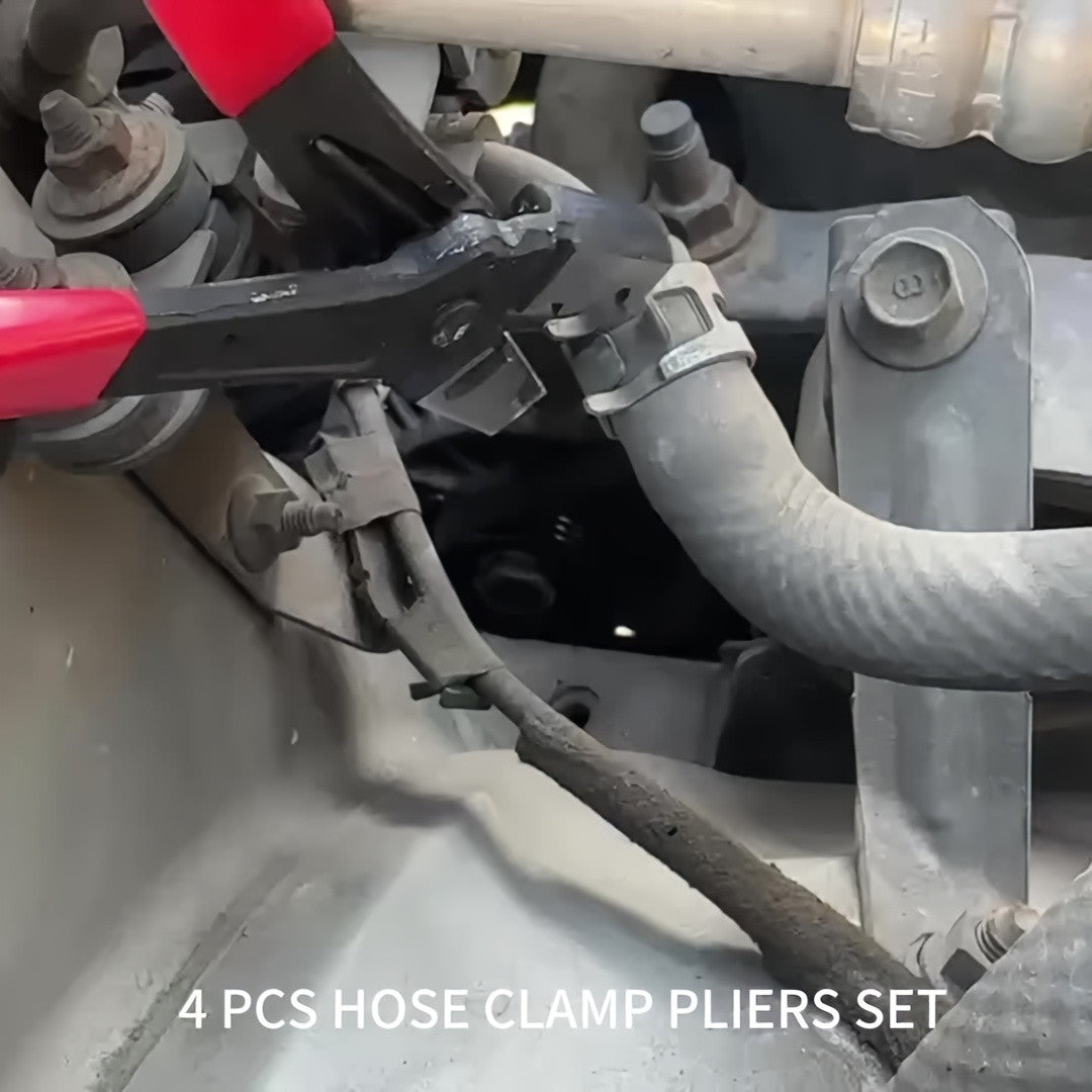 Conjunto Profissional de 4 Alicates para Abraçadeiras de Mangueira - Kit de Ferramentas para Desconexão e Remoção de Linha de Combustível para Reparo Automotivo