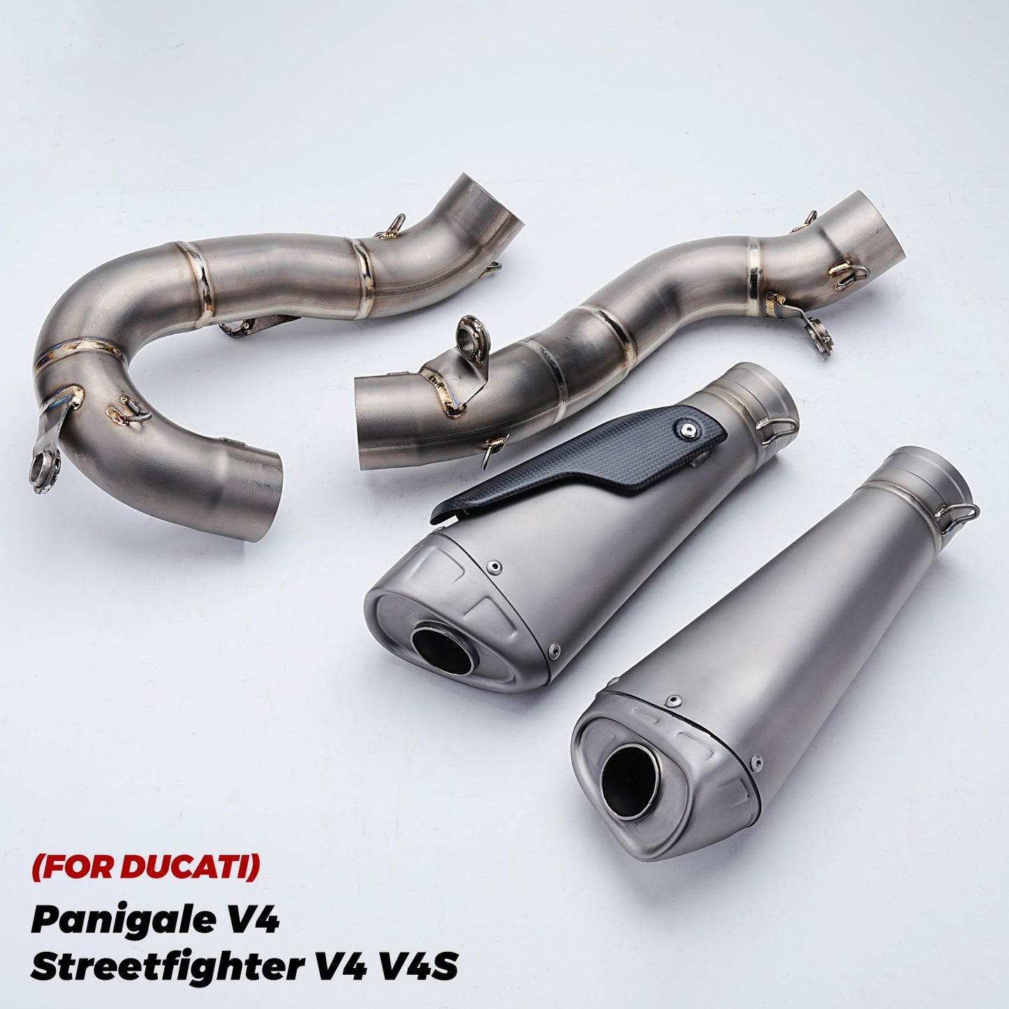 For Panigale V4 Streetfighter V4 V4S Motorcycle Exhaust Escape System Slip On Link Pipe Carbon fiber cover muffler 2018-2024