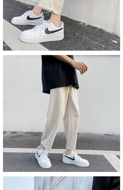 2025 Loose Men's Suit Solid Color Blazers Formal Office Pants Business Trousers Community Fashion Dress Korean Male Clothing X40