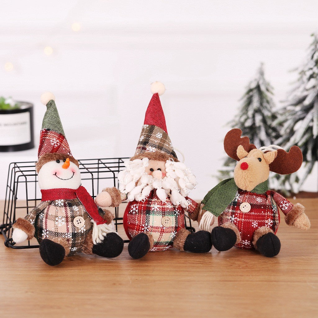 Christmas Dolls Tree Decor Standing Santa, Snowman and Reindeer Figurines  for Home Decor Birthday Gifts Merry Christmas