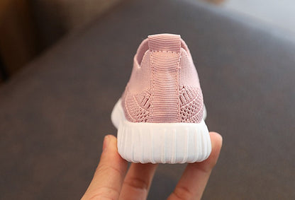 Size 20-31 Children Shoes Spring Autumn Kids Sneakers Soft Breathable Mesh Boys Slip-on Shoes Patchwork Color Girls Shoes