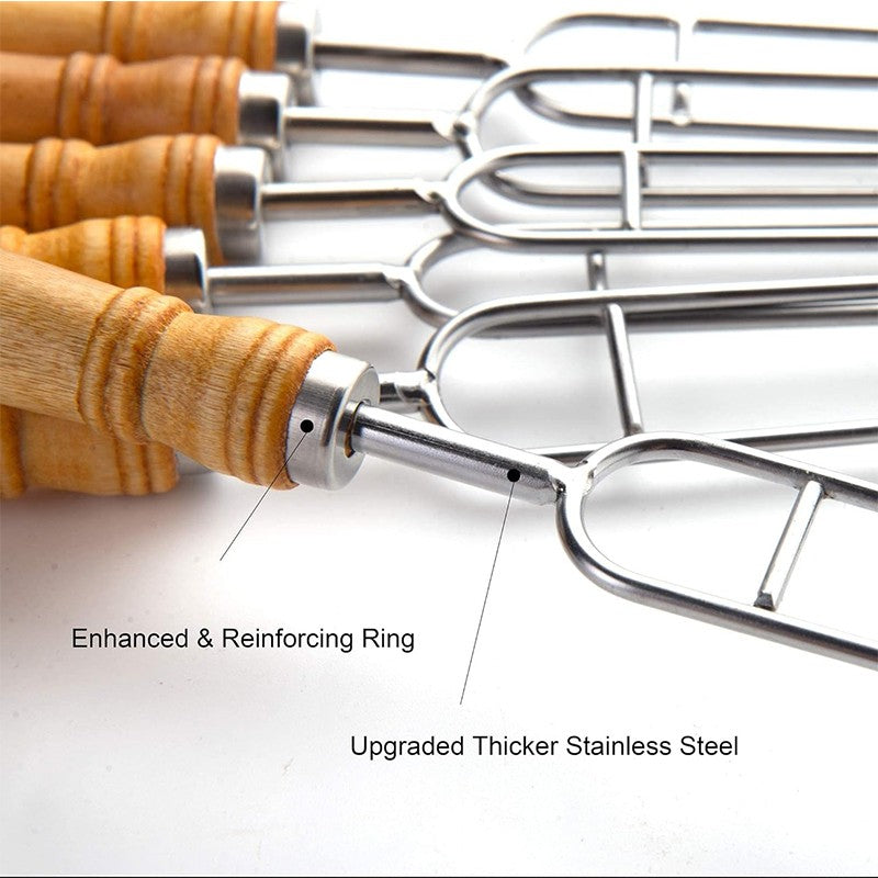 5pcs/10pcs/20pcs Stainless Steel U-Shaped Barbecue Brazing Fork Needle Grilling Skewers Double Prong BBQ Tools BBQgrill outdoor