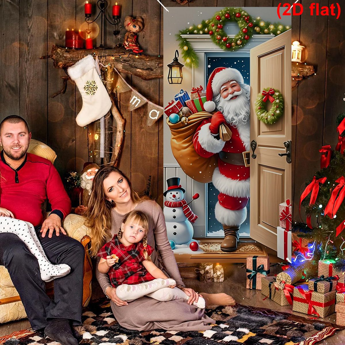 Christmas Photography Backdrop Santa Claus Background Cloth Xmas Happy 2026 New Year Winter Merry Christmas Baby Family Portrait
