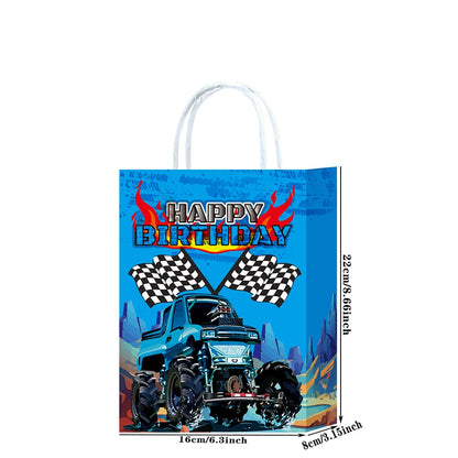 5/10/20/30/40/50pcs Monster Truck Party Favors Racing Truck Party Gift Bag Drawstring Backpacks Truck Birthday Party Decorations