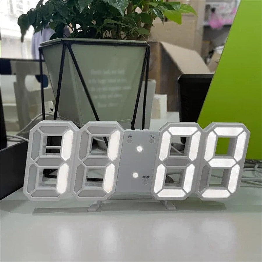 3D LED Digital Clock Wall Decoration Glow Night Mode Decoration for Bedroom Adjustable Electronic Watch Room Decor Aesthetics