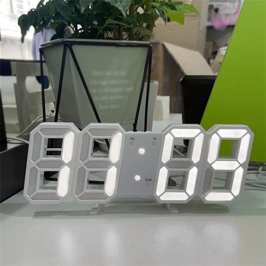 3D LED Digital Clock Wall Decoration Glow Night Mode Decoration for Bedroom Adjustable Electronic Watch Room Decor Aesthetics