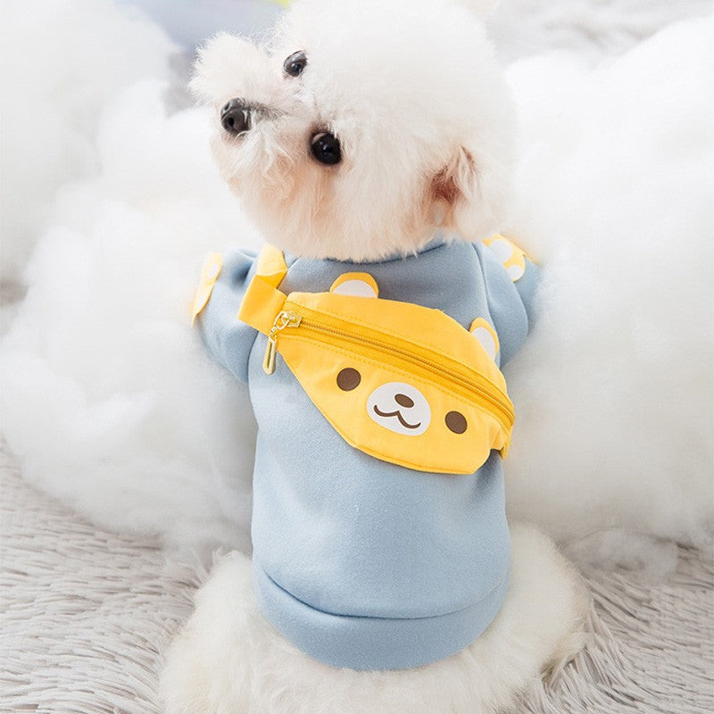 Roupas de inverno para cachorro, Moletom com capuz fofo de desenho animado, quente, para Chihuahua, Bulldog Francês, Roupa para filhotes, Casaco, Fantasia para cães de estimação