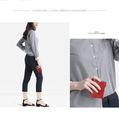 Women's Wallet Fashion Genuine Leather Short Female Purse ID Card Holder Wallets RFID Ladies Clutch With Zipper Coin Purse