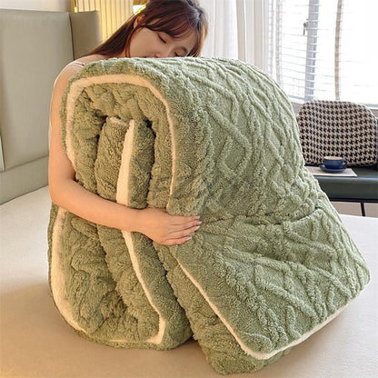 Manta de Cama Grossa de Inverno Quente de Alta Qualidade Cordeiro Artificial Caxemira Cobertores Pesados Edredom de Inverno Mais Grosso e Quente