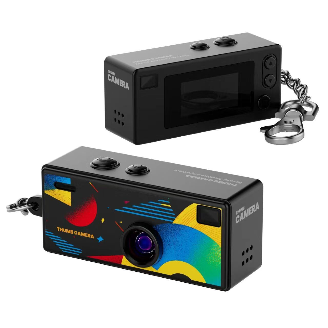 1Pc Portable Mini Thumb Camera Keychain Camcorder 1080p Video Recorder with Memory Card Support and Built-in Flash for Events