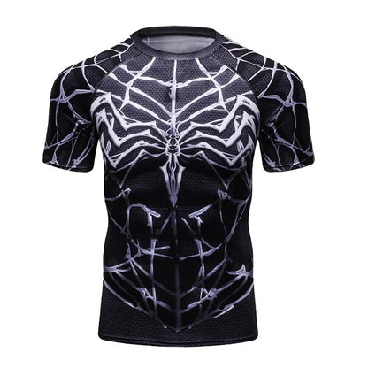 MOTO-Men's 3D printed street fashion trend spider series summer quick drying short sleeved T-shirt