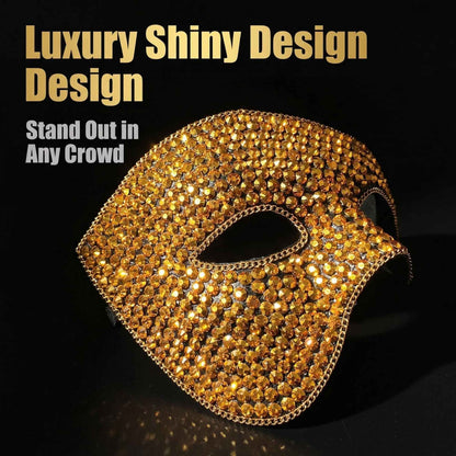 Half-Face Ballroom Mask DIY Handmade Rhinestone High-End Eyeshade Carnival Party Holiday Performance Prop Mask