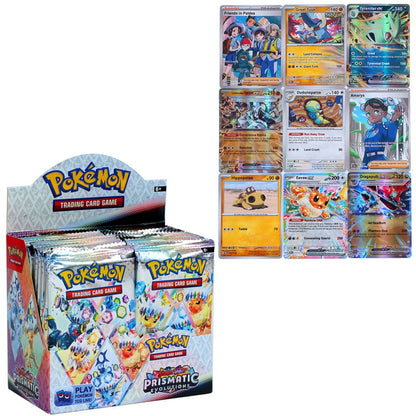 360 Cartas Pokémon Evoluções Prismáticas Escarlate Violeta 151 Tempestade Prateada Destinos de Paldea Cartas de Troca de Batalha de Booster em Inglês