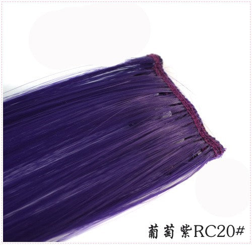 LIHUI Longo Liso Colorido Aplique de Cabelo Extensões de Cabelo com Clipe Mechas Arco-Íris Destaque Cabelo Sintético Rosa em Clipe