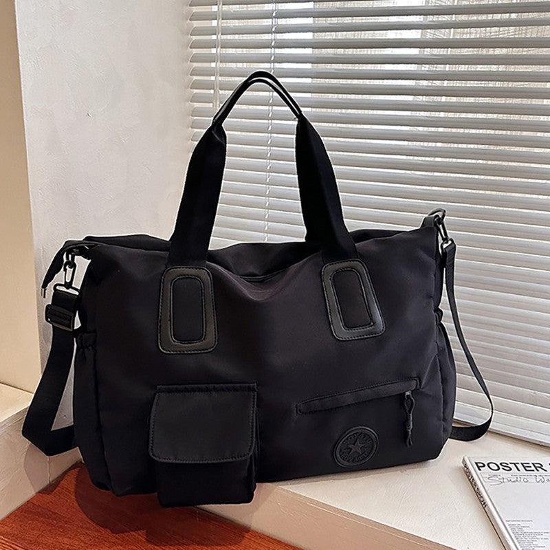 Large Capacity Women's Travel Handbag Multiple Pockets Nylon Travel Sports Shoulder Bag For Women