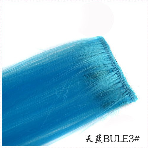 LIHUI Longo Liso Colorido Aplique de Cabelo Extensões de Cabelo com Clipe Mechas Arco-Íris Destaque Cabelo Sintético Rosa em Clipe