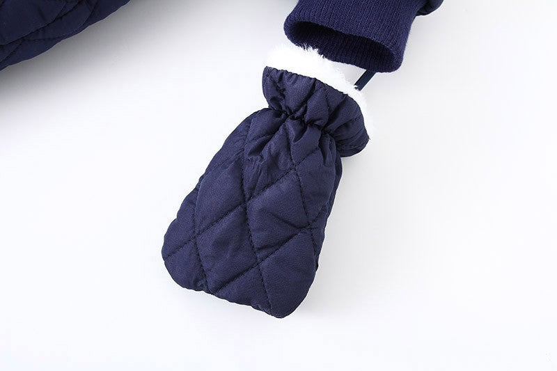 Winter Newborn Boys Romper Cotton Padded Argyle Printed Infant Babys Boys Bodysuit Toddler Kid Boy Hooded Jumpsuit 0-3Y Overalls