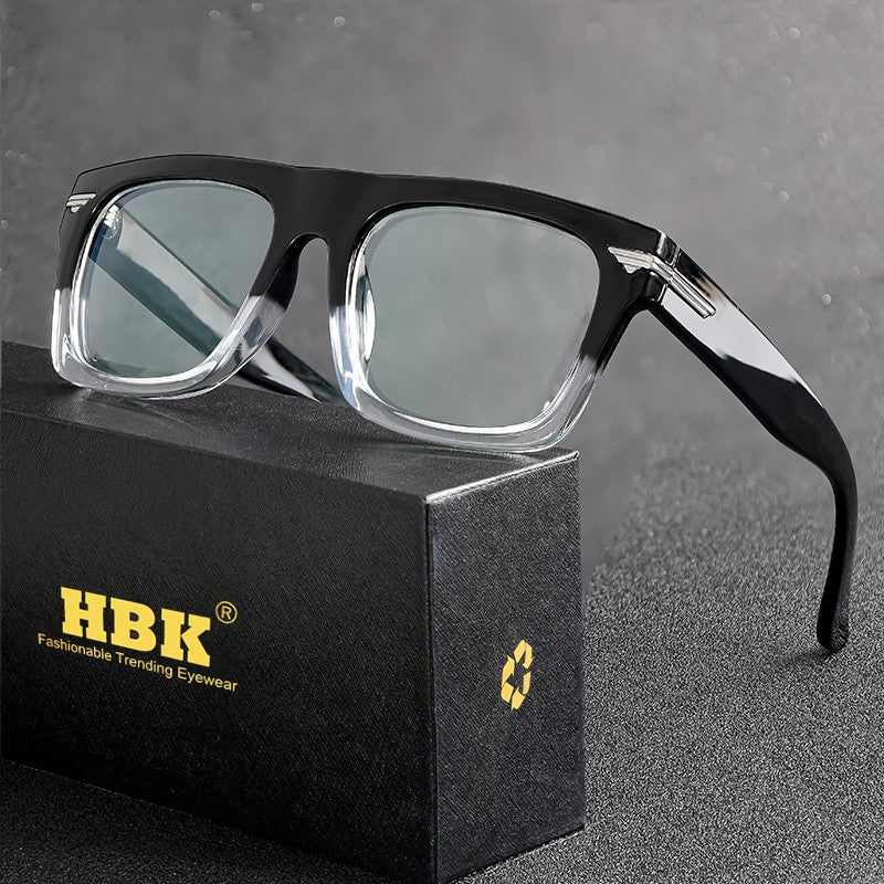 HBK Retro Rimless Sunglasses For Women Men Small Square Gold Frame Brand Design Tea Shades Rectangle UV400 Zonnebril Eyewear