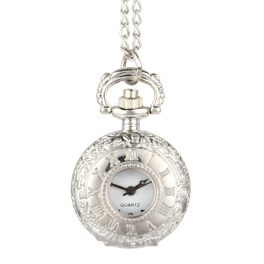 Fashion Vintage  Alloy  Number Dual Time Display Clock Necklace Chain Watches Birthday Gifts