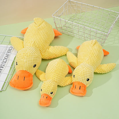 Brinquedos para Cães Pato de Pelúcia para Pequenos e Grandes Cães Resistente à Mordida Ranger os Dentes Brinquedo de Pato que Emite Som para Aliviar o Estresse