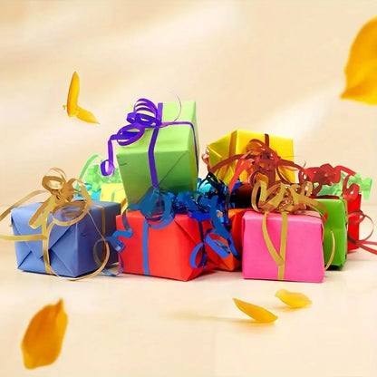 3Roll gold Curly Balloon Ribbon?Wide5mm?Each roll is long393.7Inch——Christmas Decoration?Holiday Wedding?Elegant metallic sheen?