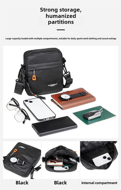 Simple Mini Men Crossbody Bag For Phone Side Bag Casual Waterproof PU Leather Shoulder Bag Business Small Messenger Sling Bags